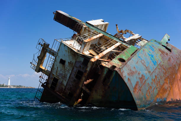istock The hull of the wrecked ship. 968210098
