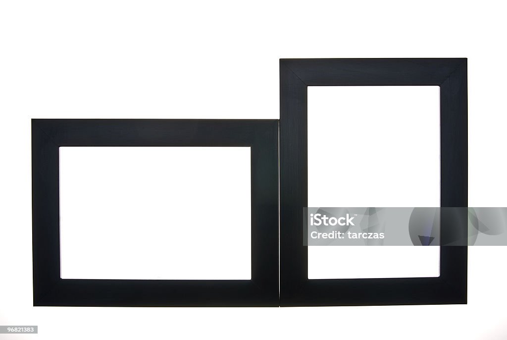 Dos fotogramas negros de madera - Foto de stock de Blanco - Color libre de derechos