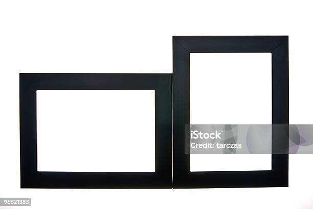Dos Fotogramas Negros De Madera Foto de stock y más banco de imágenes de Blanco - Color - Blanco - Color, Borde, Borde negro
