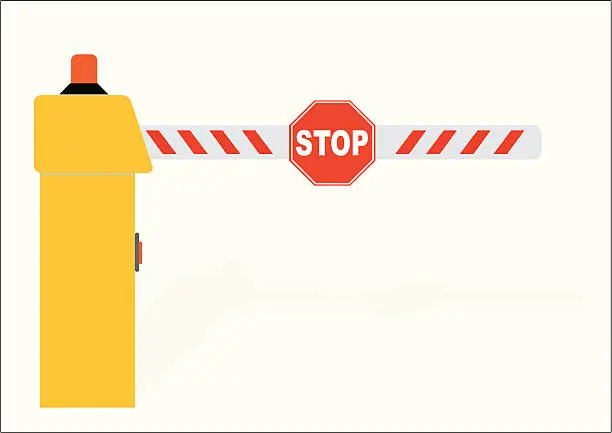 Vector illustration of automatic barrier