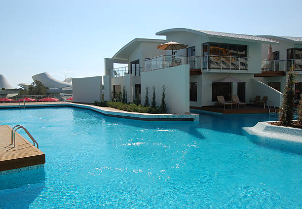 istock Swimming pool near VIP villas 96823162