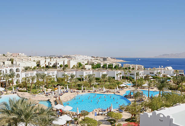 istock People enjoying swimming pool near red sea 96823244