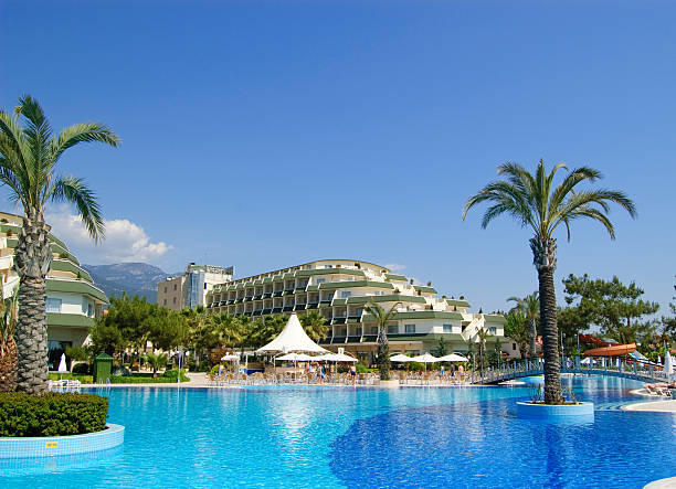 istock Swimming pool at popular hotel, Antalya, Turkey 96823266