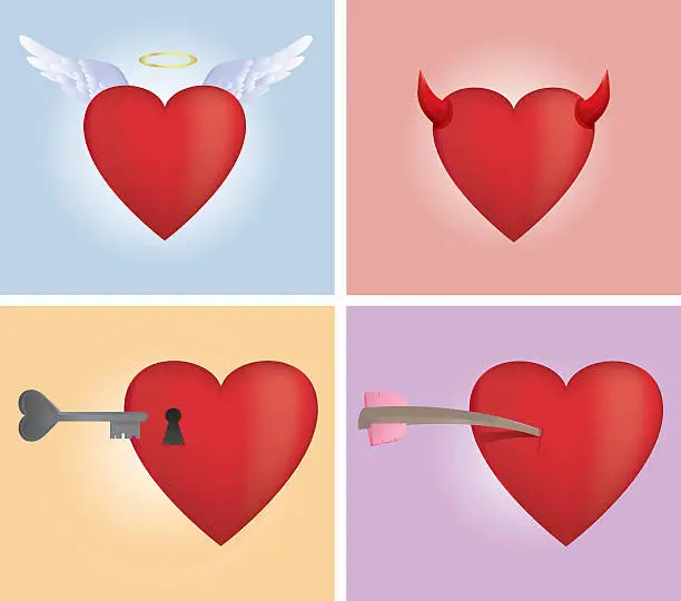 Vector illustration of Hearts series