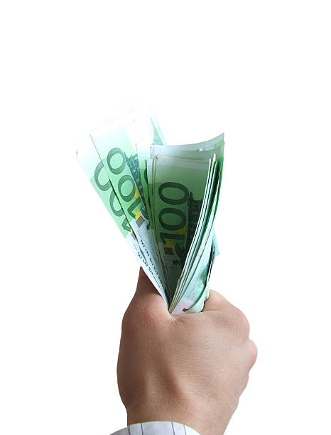 Fist full of Euros stock photo