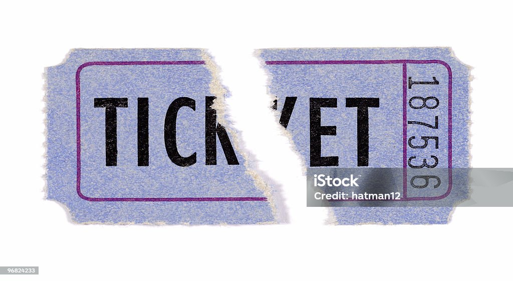 Разорванный го�лубой входной билет - Стоковые фото Без людей роялти-фри
