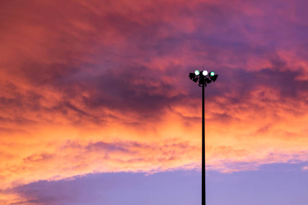 Street light isolated with amazing sky background.