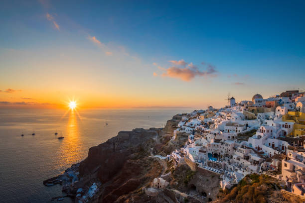 istock Sunset view of Santorini island, Oia - Greece 968251134