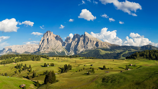 A view of the Dolomites in Trentino Alto Adige. Lakes and mountains.