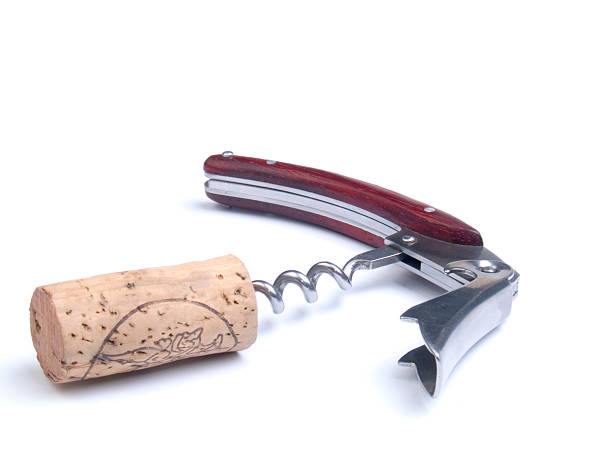 istock Cork on a red Swiss Army knife style corkscrew 96825736