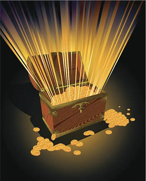 Vector illustration of Gold trunk.