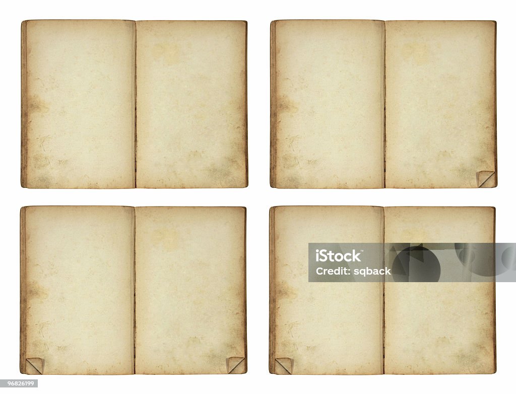책을 열 흰색 바탕에 흰색 (4가지 버전 - 로열티 프리 0명 스톡 사진