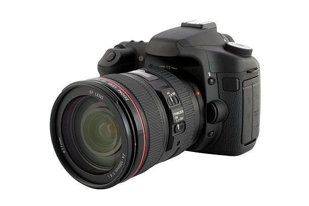 Digital camera with clipping path.  slr camera stock pictures, royalty-free photos & images
