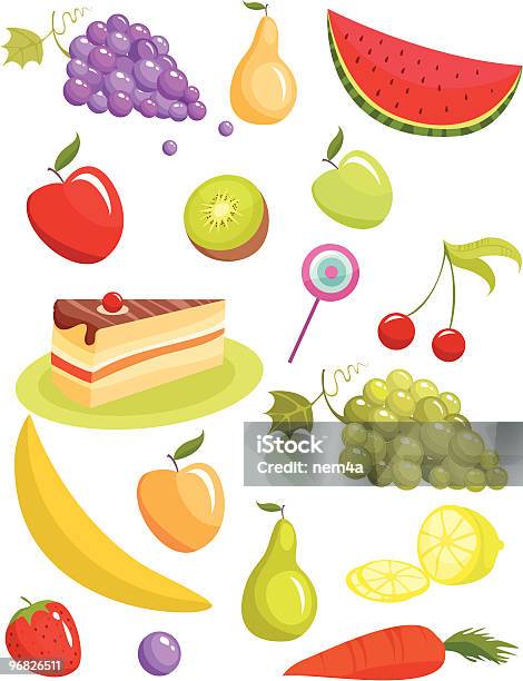 Owoce - Stockowe grafiki wektorowe i więcej obrazów Arbuz - Arbuz, Banan, Bez ludzi