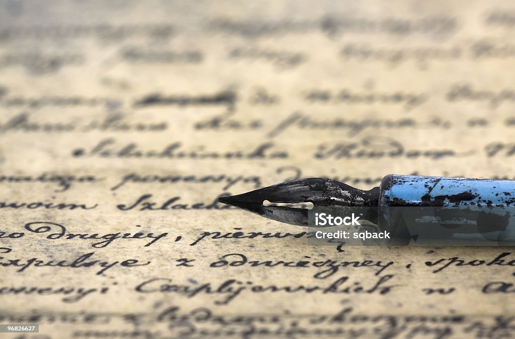 Ancient letter and pen  Ancient Stock Photo