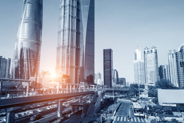 istock Shanghai skyline in sunny day, China 968267214
