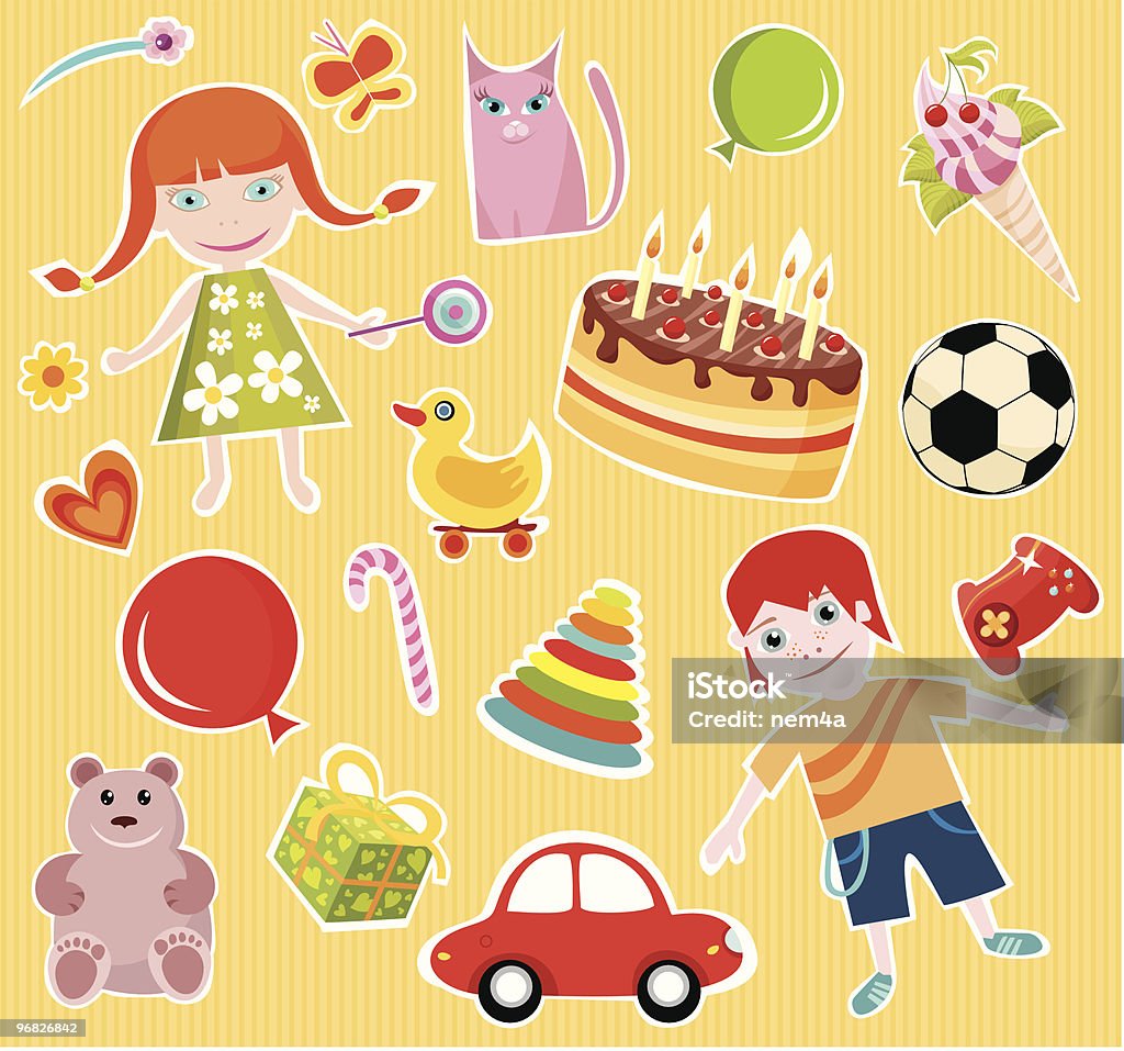 brithday juego - arte vectorial de Alegre libre de derechos