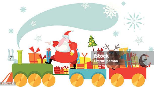 クリスマスの鉄道 - サンタクロースのベクターアート素材や画像を多数ご用意 - サンタクロース, 列車, イラストレーション
