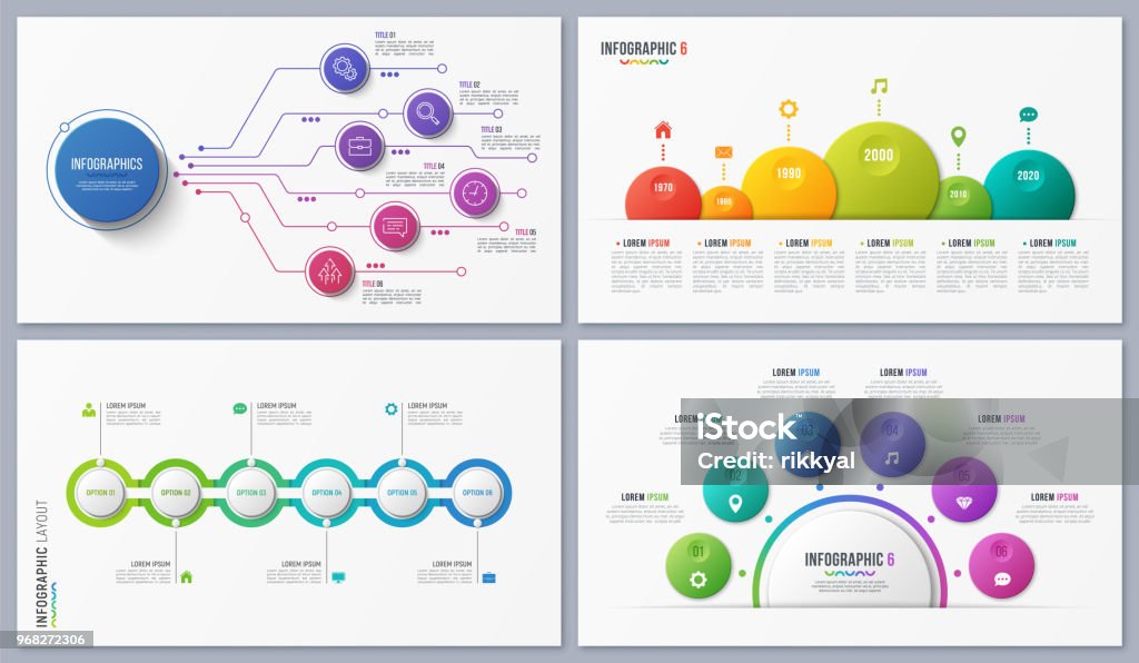 Current Design. Infographic Set Of Contemporary Infographic Designs Concepts Templates With Six ...