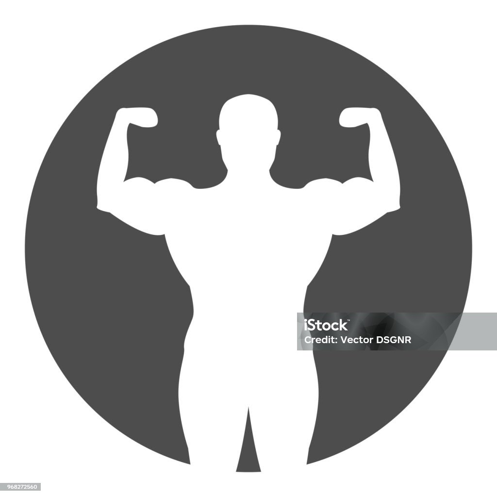 Hình Bóng Bodybuilder Trong Vòng Tròn Biểu Tượng Powerlifting Logo ...