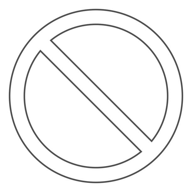 NO SIGN. Forbidden and prohibited symbol. Outline. Vector icon vector art illustration