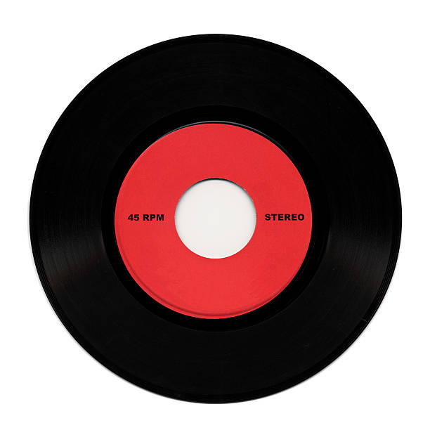 istock Vinyl record with red label on a white background 96827946