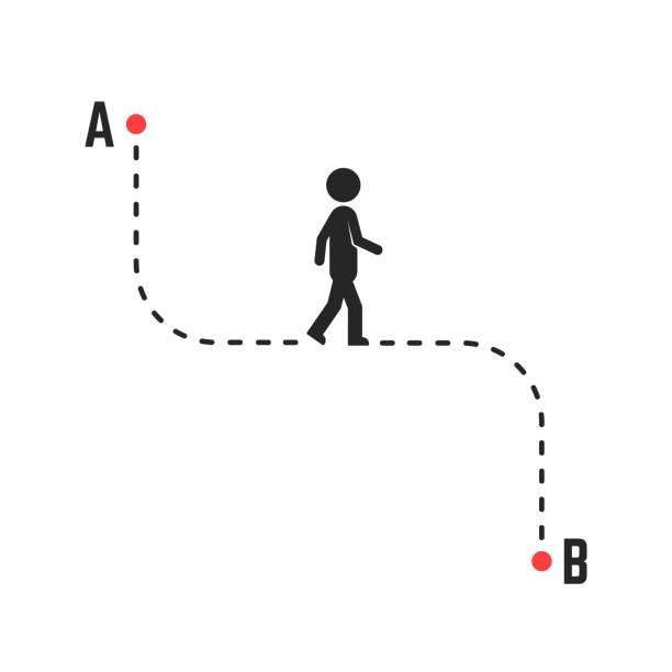 方向性やユニークな方法から、b に - moving down symbol computer icon people点のイラスト素材／クリップアート素材／マンガ素材／アイコン素材