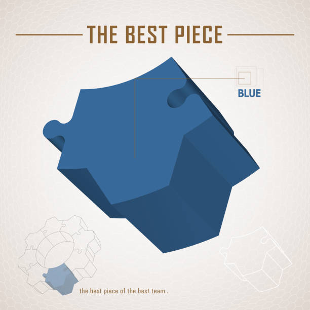 ilustrações, clipart, desenhos animados e ícones de o melhor pedaço infográfico - cube puzzle three dimensional shape block