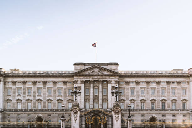 The view of Buckingham Palace as seen from the Victoria Memorial, London