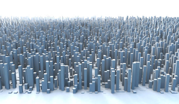 istock Abstract City Skyline 3D Simple Blocks Buildings 968282750