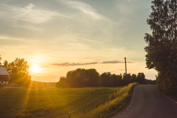 Beautiful summer landscape in afternoon sunsetPhoto taken in rural Sweden