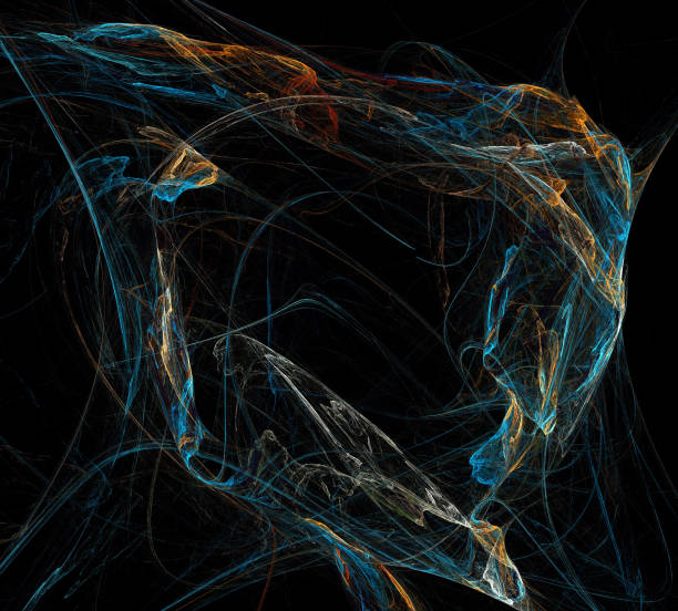 istock image of one Digital Fractal on Black Color 968286304