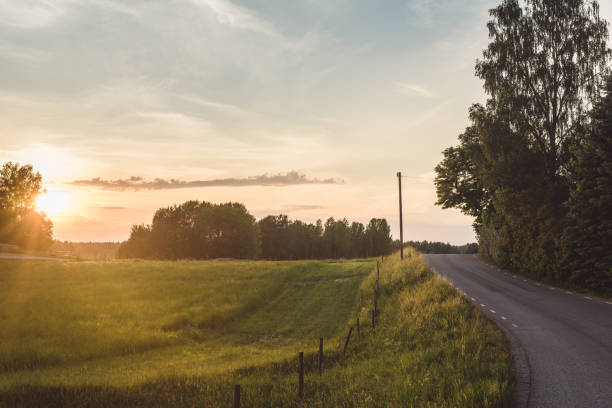 Beautiful summer landscape in afternoon sunsetPhoto taken in rural Sweden