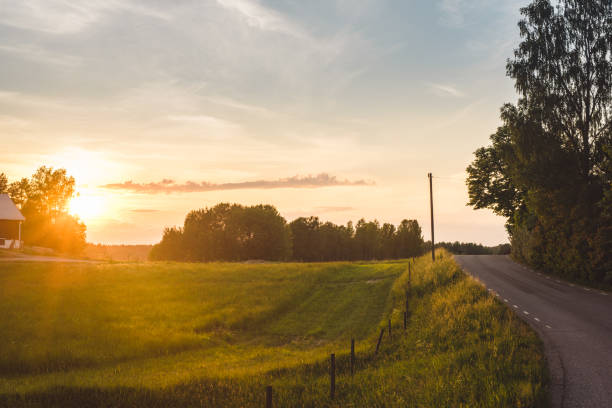 istock Beautiful summer landscape in afternoon sunset 968288926