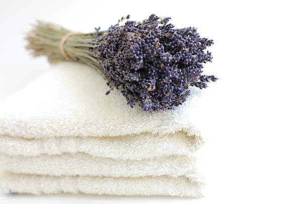 istock Lavender Bouquet on White Towels 96828920