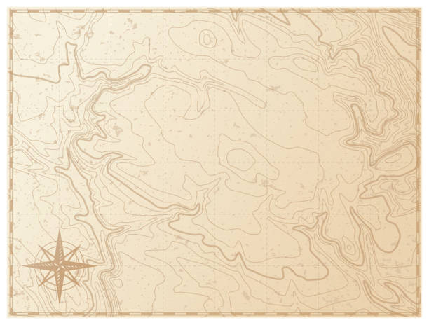 흰색 배경에 고립 된 오래 된 지도 - 고대의 stock illustrations