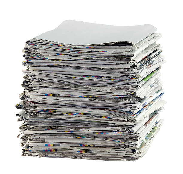 istock Pile of newspapers with clipping path 96829445