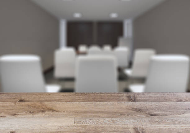 istock Modern office Cabinet. Meeting room.   Wooden table. 968315976