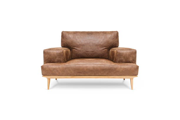 poltrona in pelle - armchair sofa leather brown foto e immagini stock