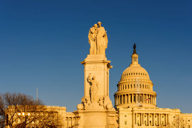 istock Peace Monument and Capitol Building in the Evening, Springtime, Washington DC 968322092