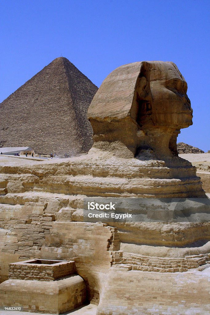 & Pyramiden und der Sphinx von Gizeh - Lizenzfrei Farbbild Stock-Foto