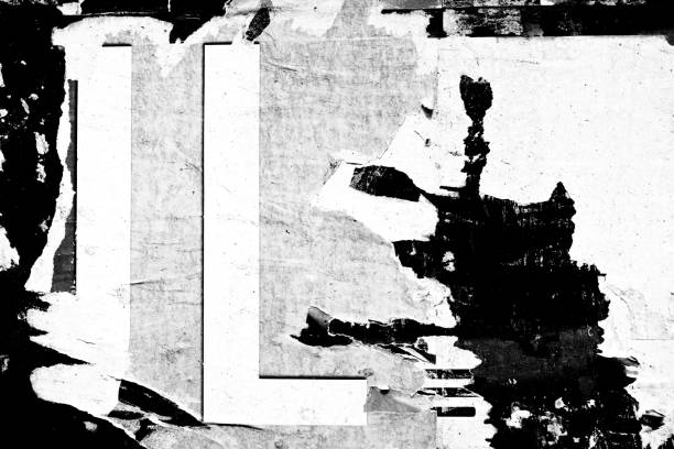 istock Dark black blank paper background creased crumpled surface old torn ripped posters grunge textures 968332770