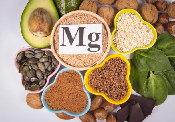 istock Products containing magnesium. Healthy food. White background. 968366014
