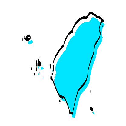 Map of Taiwan hand drawn in trendy style, isolated on a blank background (Colors used: blue, black, white). Vector Illustration (EPS10, well layered and grouped). Easy to edit, manipulate, resize or colorize. Please do not hesitate to contact me if you have any questions, or need to customise the illustration. http://www.istockphoto.com/portfolio/bgblue