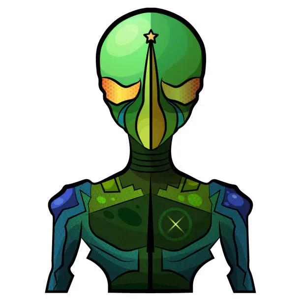 Vector illustration of Alien hero design vector.
