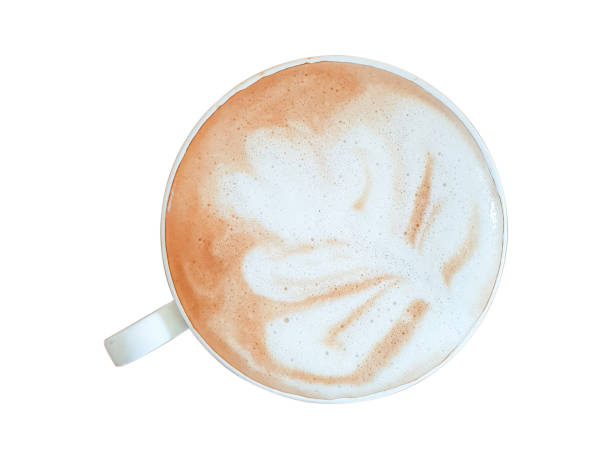 istock Hot coffee latte art  in cup isolated white background. 968380486