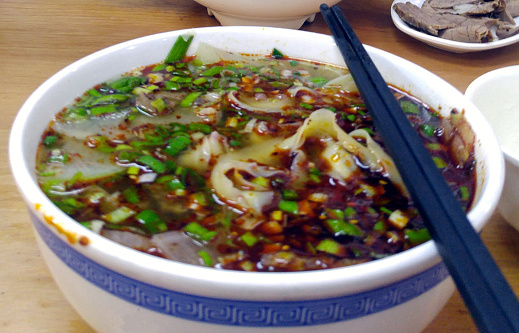 The most famous bowl of noodles in China, here served in Lanzhou.