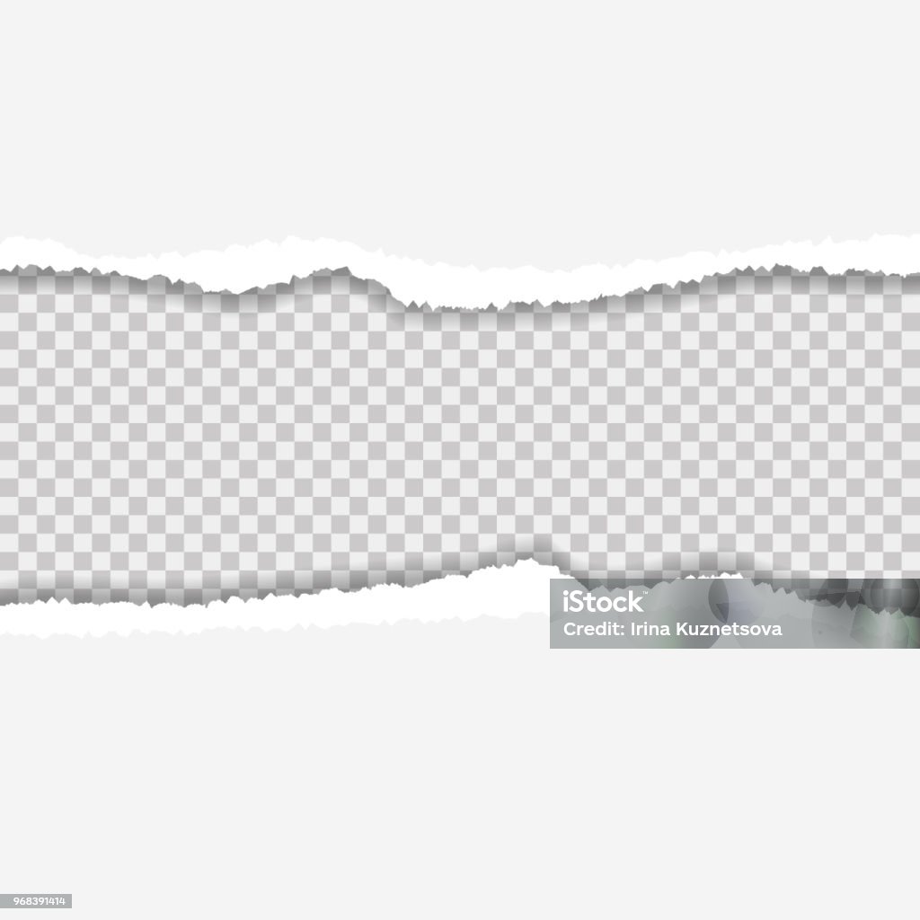 Torn Paper Ripped Edges Isolated On Transparent Background Stock  Illustration - Download Image Now - iStock