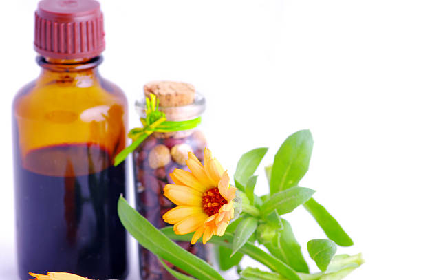 istock Herbal medicine with herbs . Isolated white background. Studio s 96839235