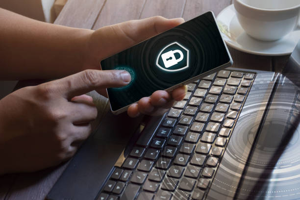 istock Scanning fingerprint on smartphone.Cyber security 968394578